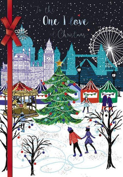 One I Love Christmas Card - Skating Scene