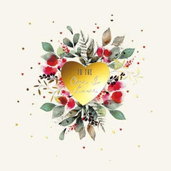One I Love Christmas Card - Yellow Heart In Flowers
