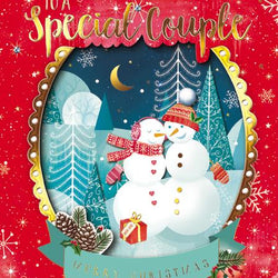 Special Couple Christmas Card - Snowmen Couple