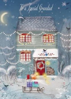 Grandad Christmas Card - Christmas Cottage