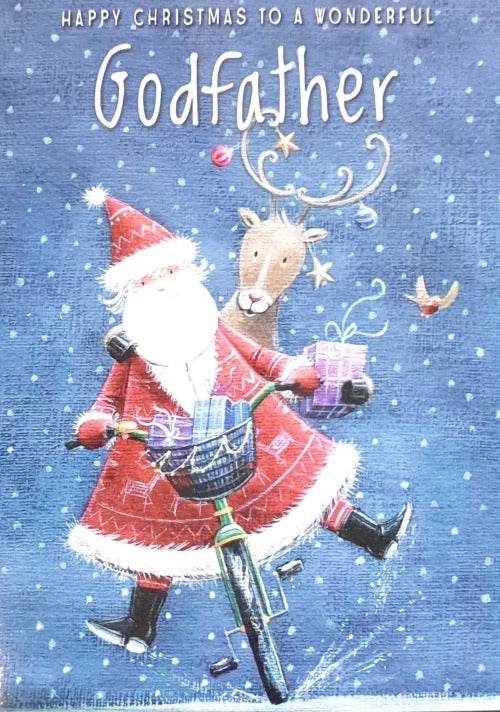 Santa riding a Bike