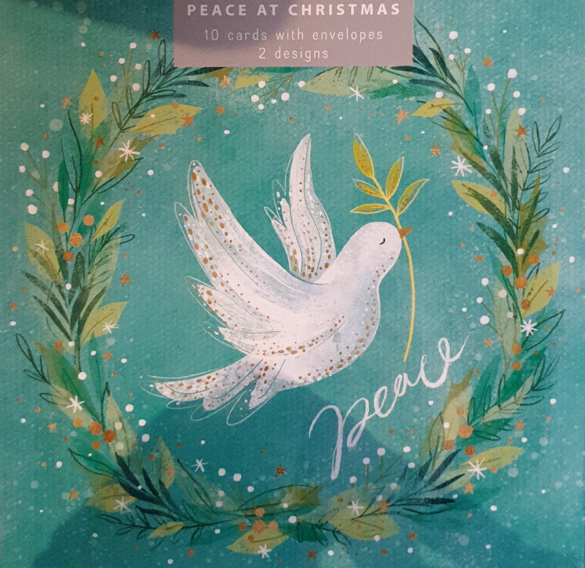 Charity Christmas Cards - 10 Cards with Envelopes / 2 Designs - Peace at Christmas