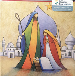 Charity Christmas Card (In Irish & English) - Pack of 8 Large Size / Irish Hospice Foundation - Dogs playing with Presents