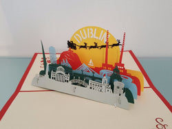 Christmas Pop Up Card - Happy Christmas / Dublin City Scene