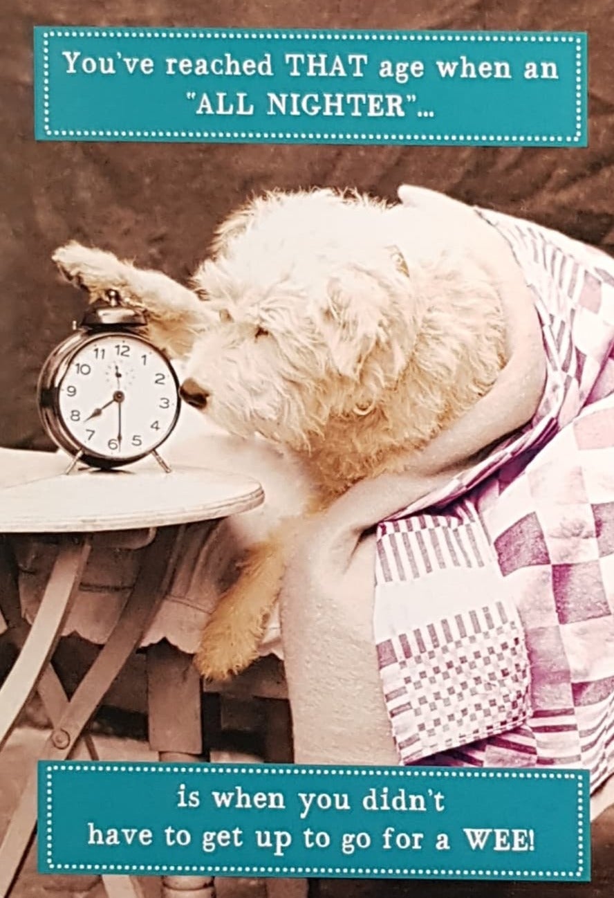 Birthday Card - General Humour / A Dog Hitting Alarm Clock