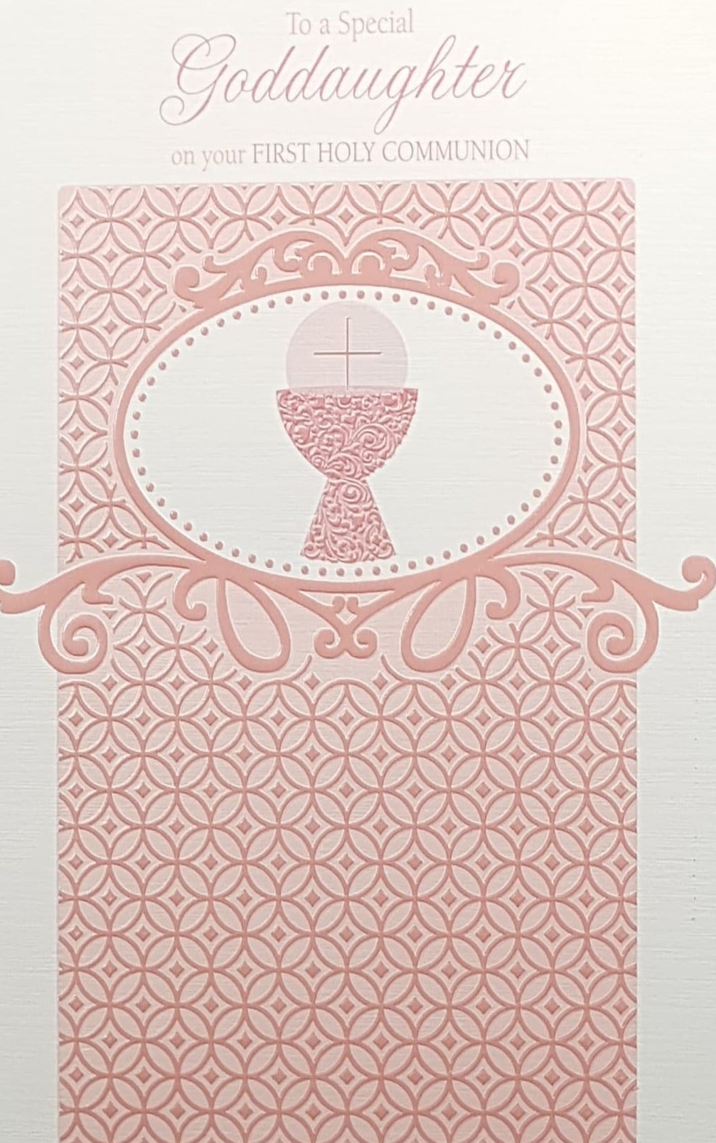 Communion Card - Goddaughter / A Pink Patterned Design