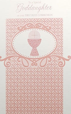Communion Card - Goddaughter / A Pink Patterned Design