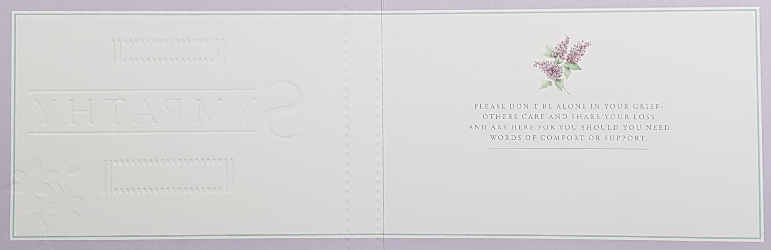 Sympathy Card - A Purple Floral Decoration