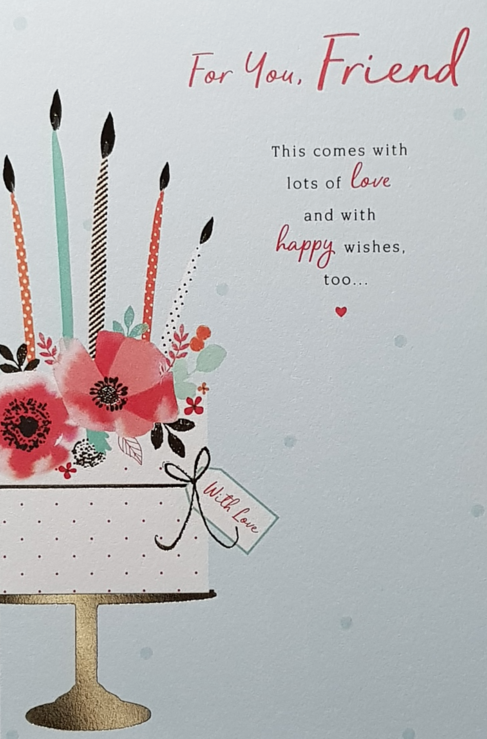 Birthday Card - Friend / This Comes With Lots Of Love And Happy Wishes, Too