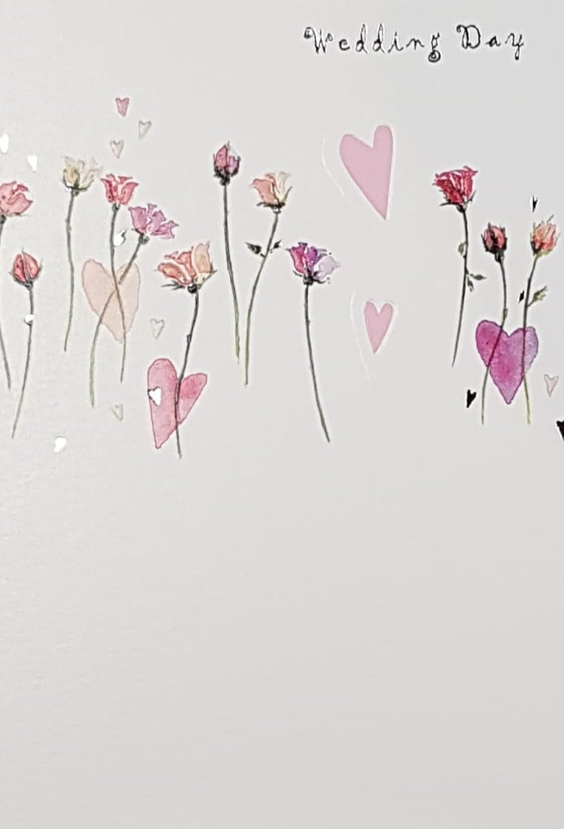 Wedding Card - General / Roses & Pink Hearts
