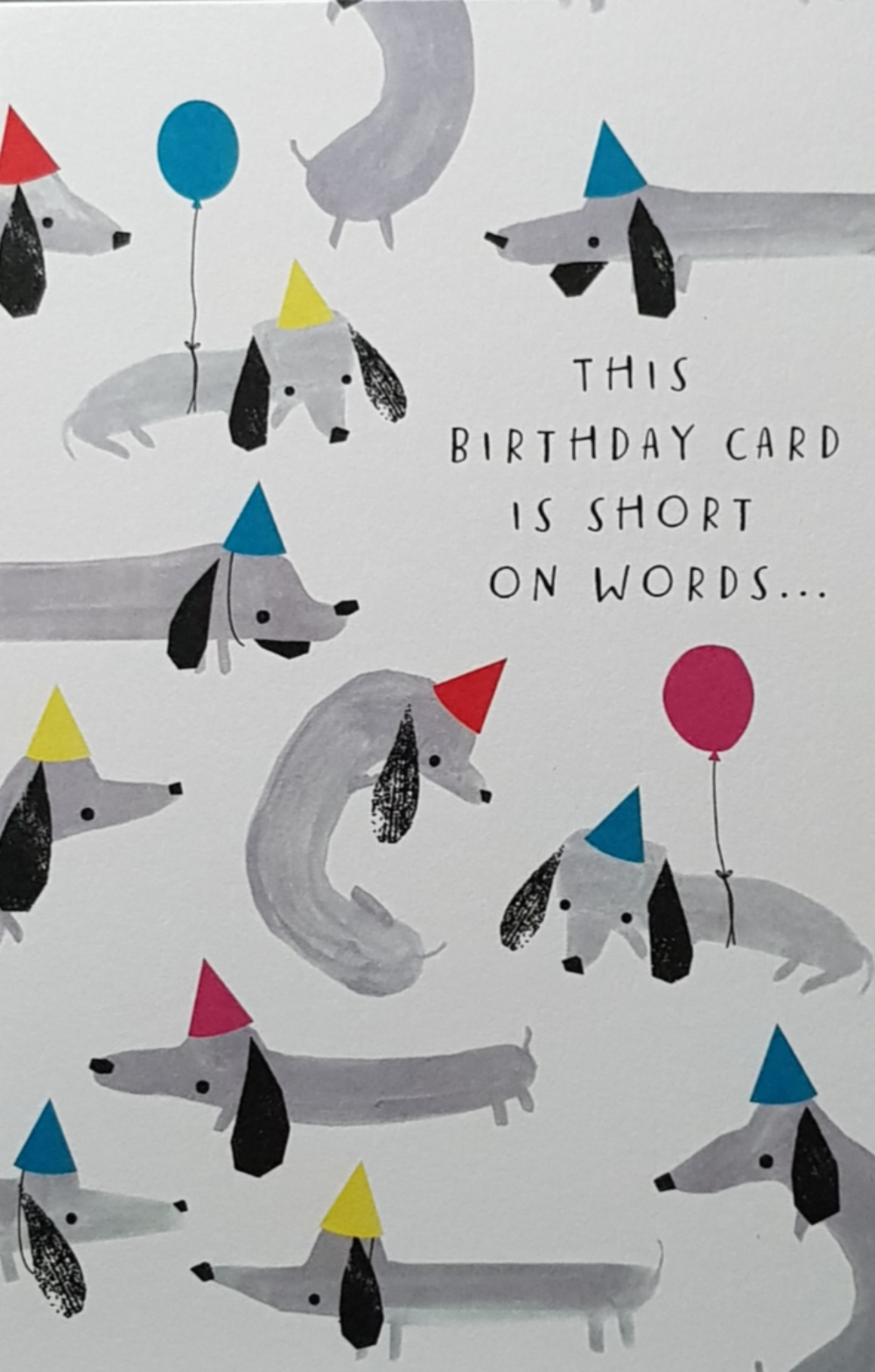 Birthday Card - General / Lovely Dogs In Party Hats & Balloons