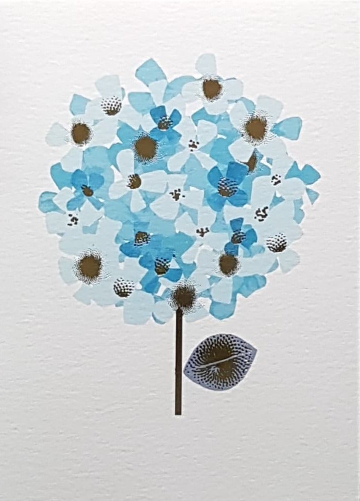 Blank Card - A Blue Hortensia