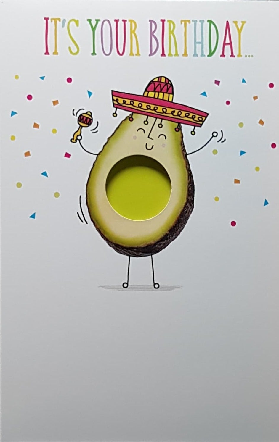 Birthday Card - Humour / A Smiling Avocado In A Red Hat