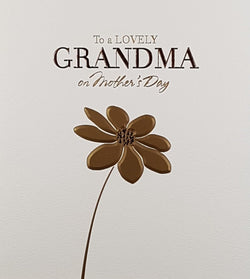 Grandma Mothers Day Card - Shiny Gold Flower
