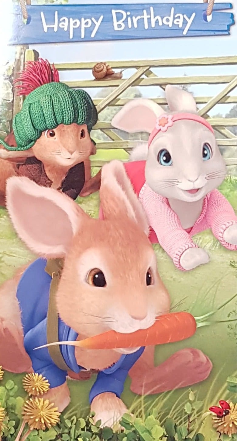 Birthday Card - A Rabbit & Pals Out On A Farm