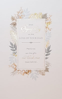 Sympathy Card - Dad / Memories Are The Gifts...& A Gold Motive