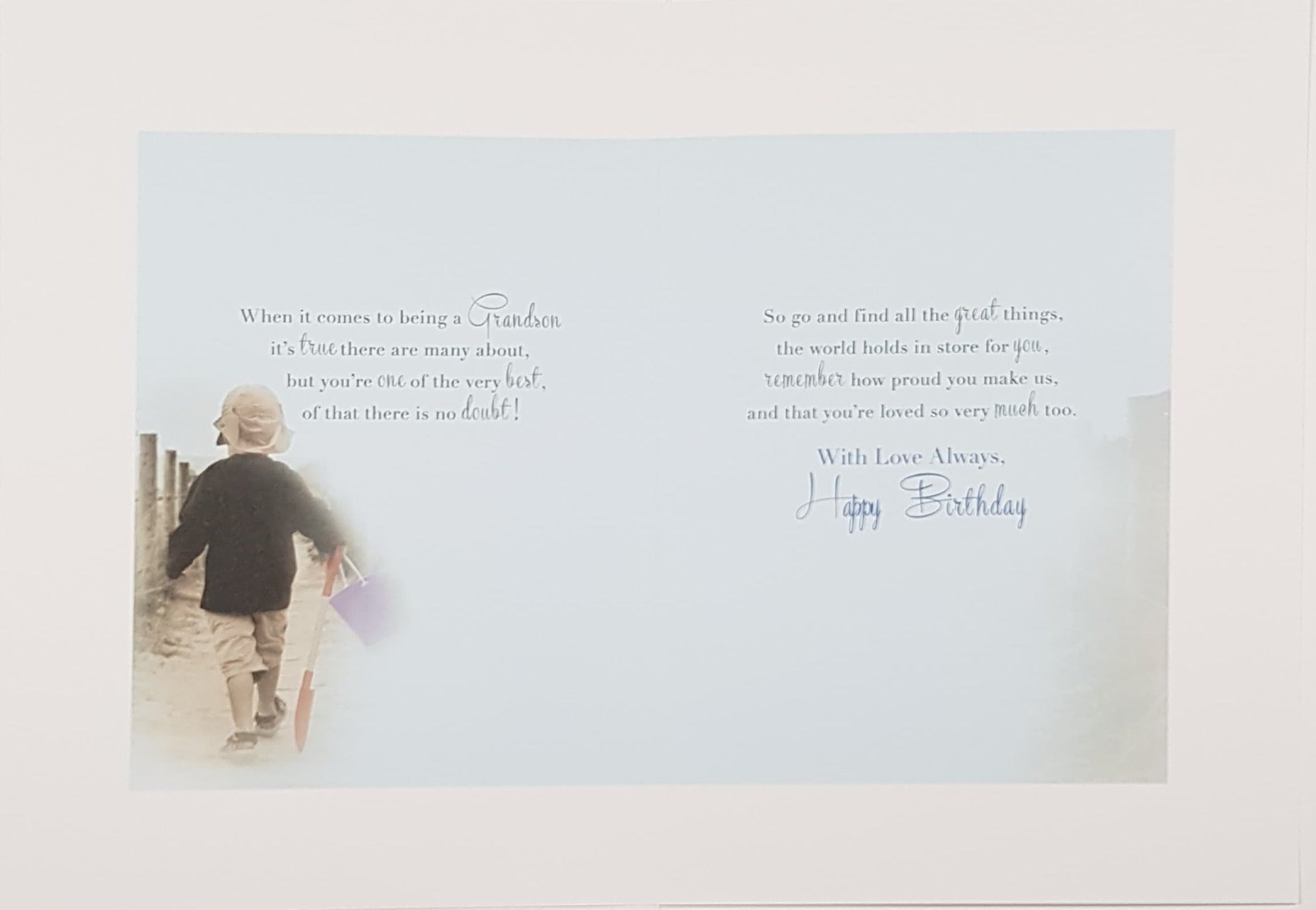 Birthday Card - Grandson / 'A Grandparent Has Special Memories...& A Small Boy