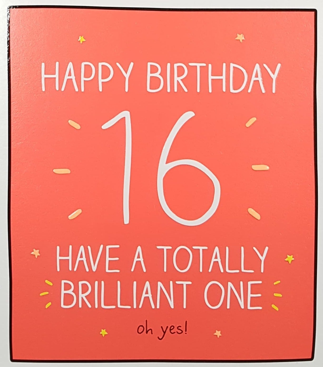 Age 16 Birthday Card - A White Font On A Red Background