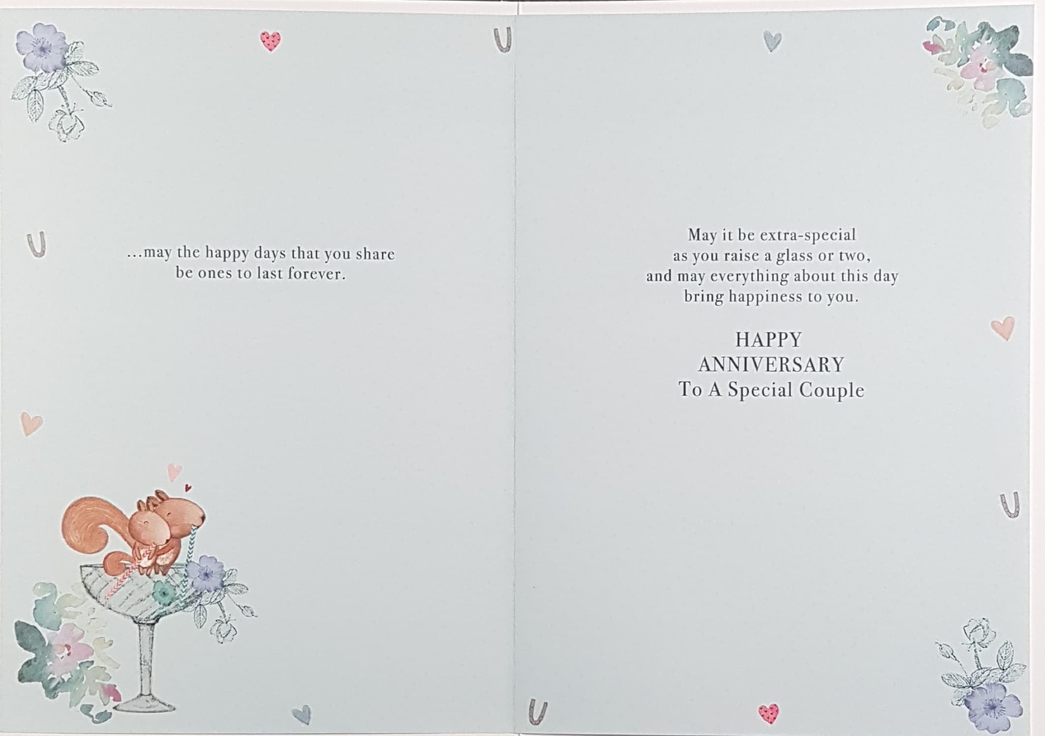 Anniversary Card - On Your Anniversary / Pink Prosecco & Two Squirrels