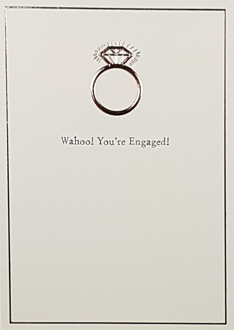 Engagement Card - You're Engaged! / A Shiny Gold Engagement Ring