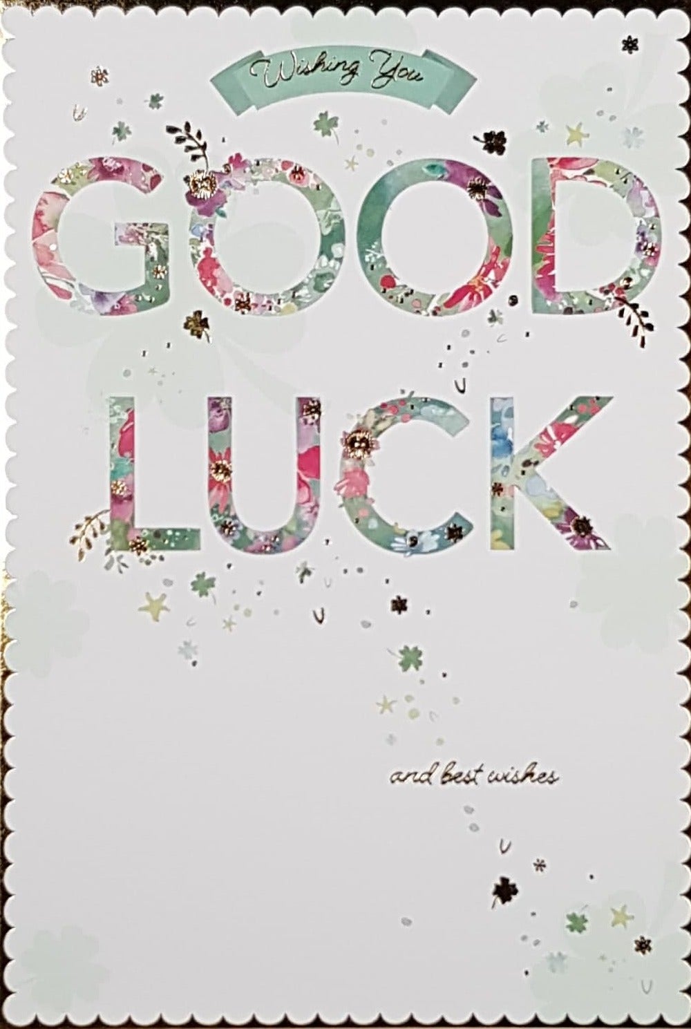 Good Luck Card - A Colourful Floral Font