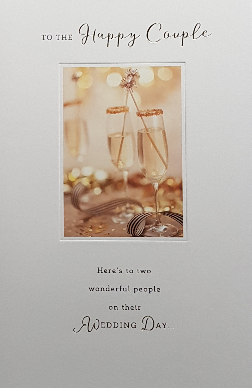 Wedding Card - A Photograph Of Champagne Glasses