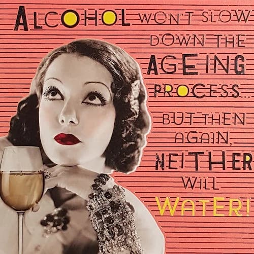 Birthday Card - General Humour / 'Alcohol Won't Slow Down The Aging Process...'