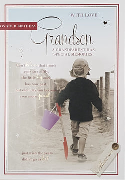 Birthday Card - Grandson / 'A Grandparent Has Special Memories...& A Small Boy