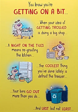 Birthday Card - Signs You're Getting On A Bit... (Humour)