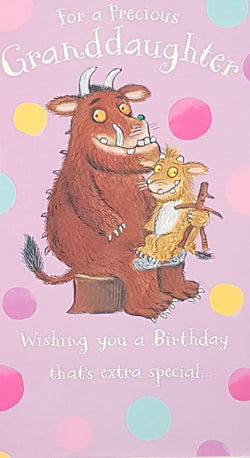 Birthday Card - Granddaughter / A Brown Beast & Pink Polka Dots