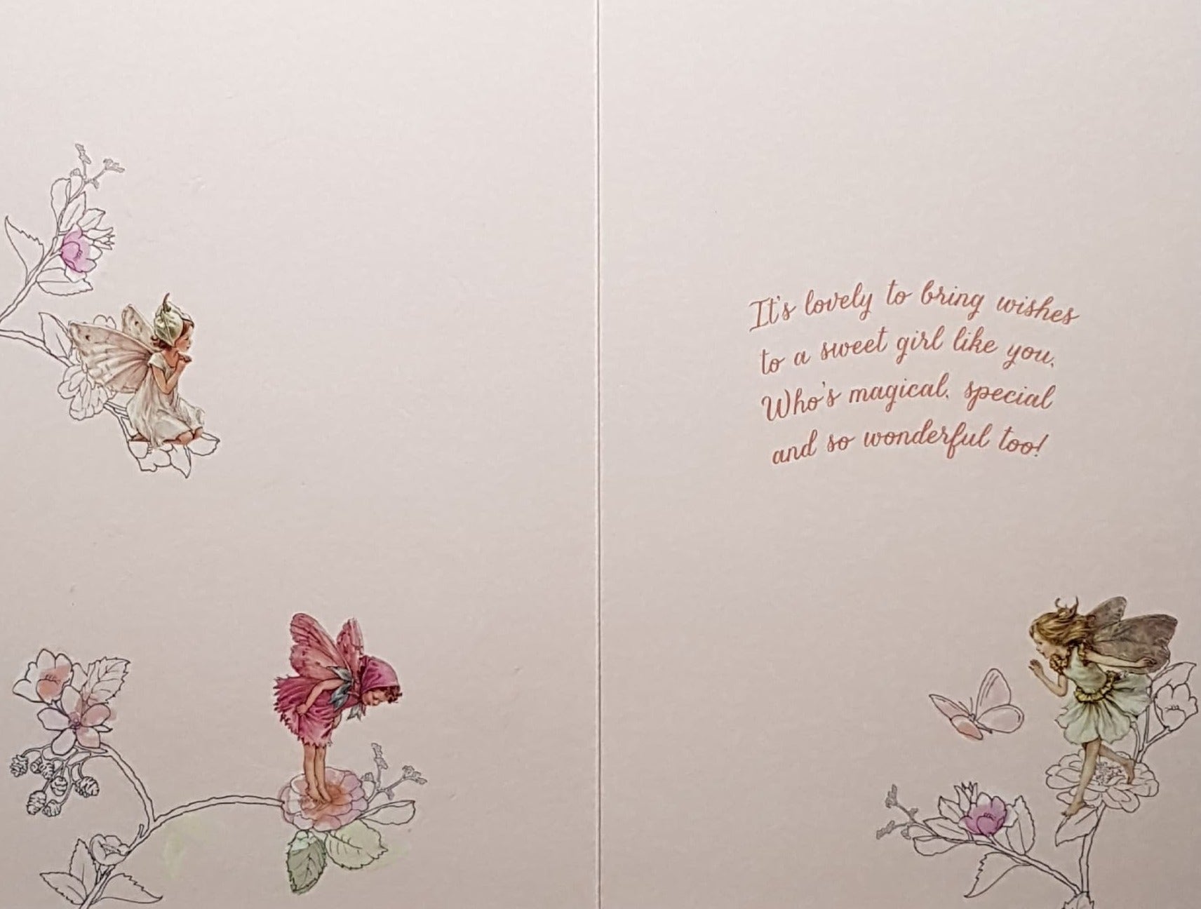Age 8 Birthday Card - Fairies & Their Flowers & Number 8