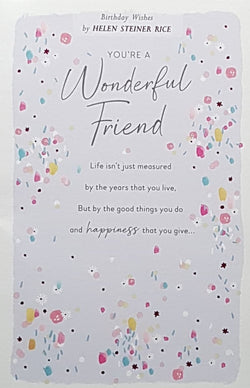 Birthday Card - Friend / 'You Are A Wonderful Friend' & Purple Front