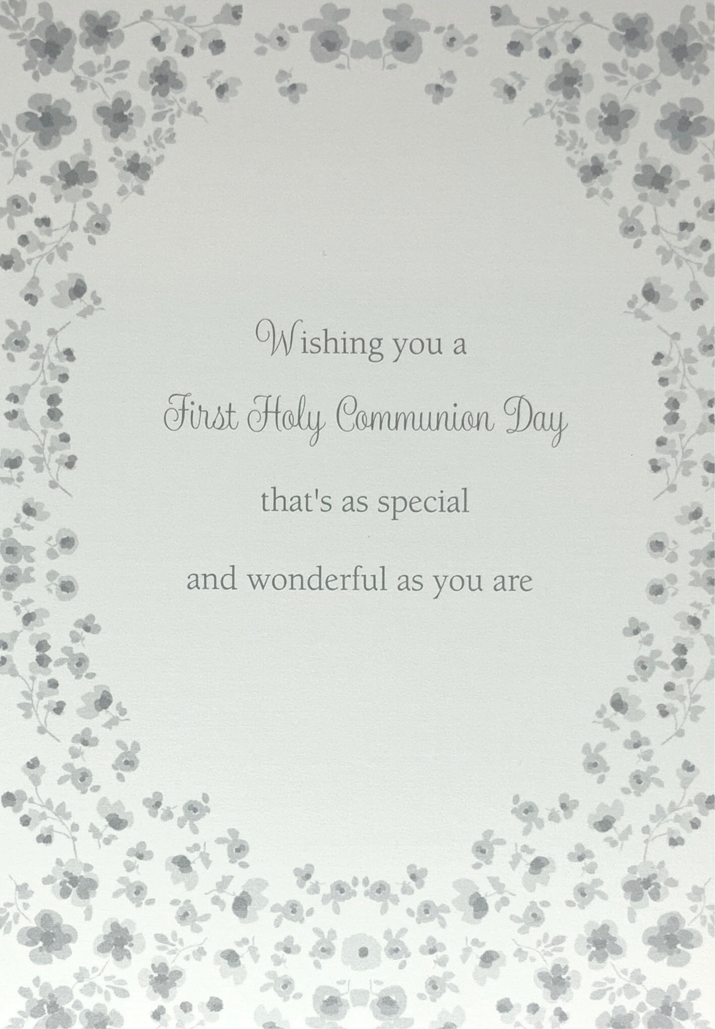 Communion Card - Floral Frame (Girl)