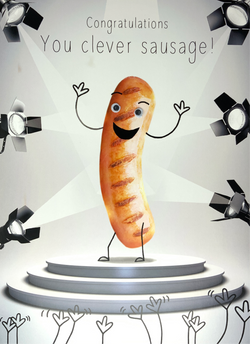 Congratulations Card - A Clever Sausage ( Large )