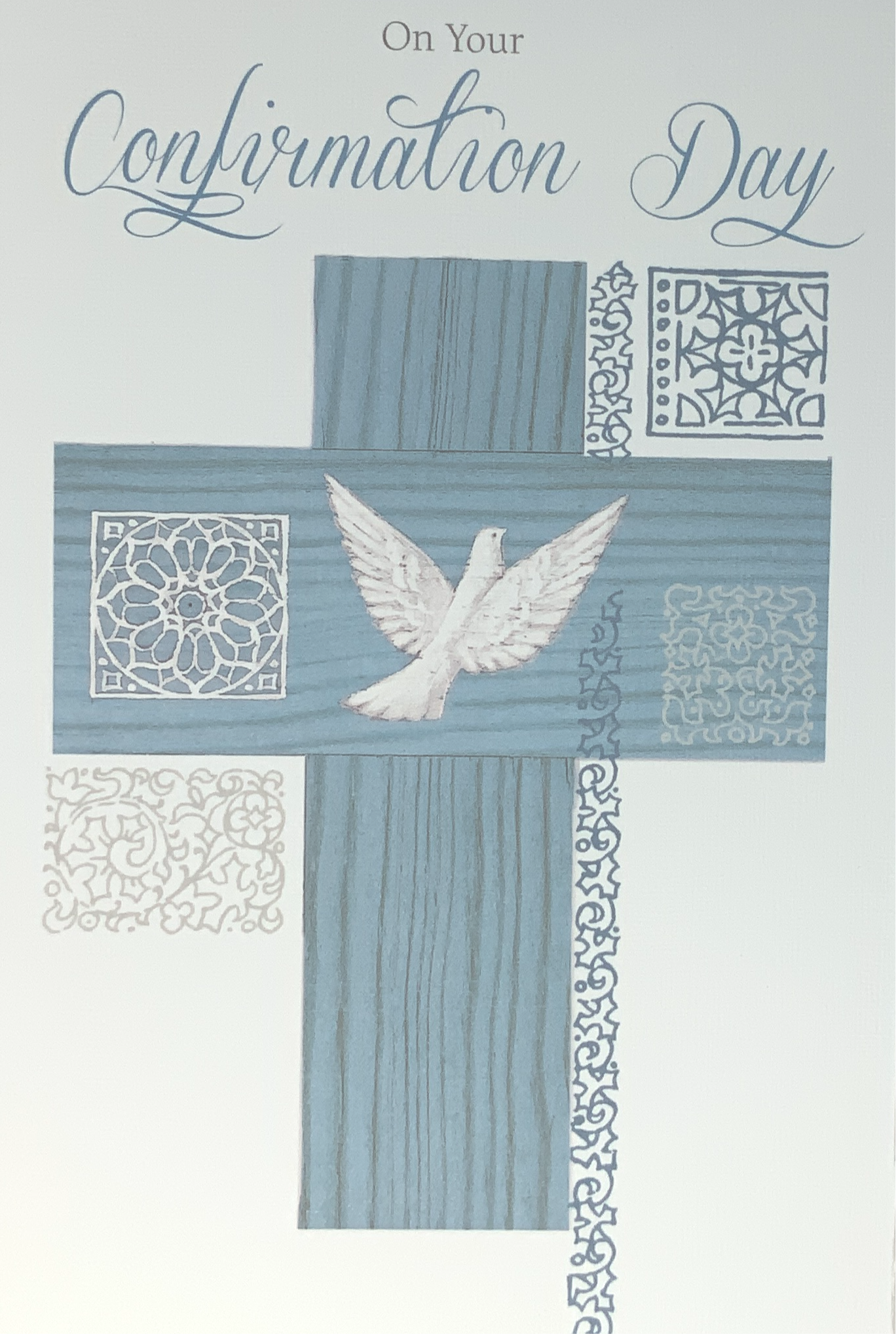 Confirmation Card - The Blue Cross & Celtic Ornaments (Boy)
