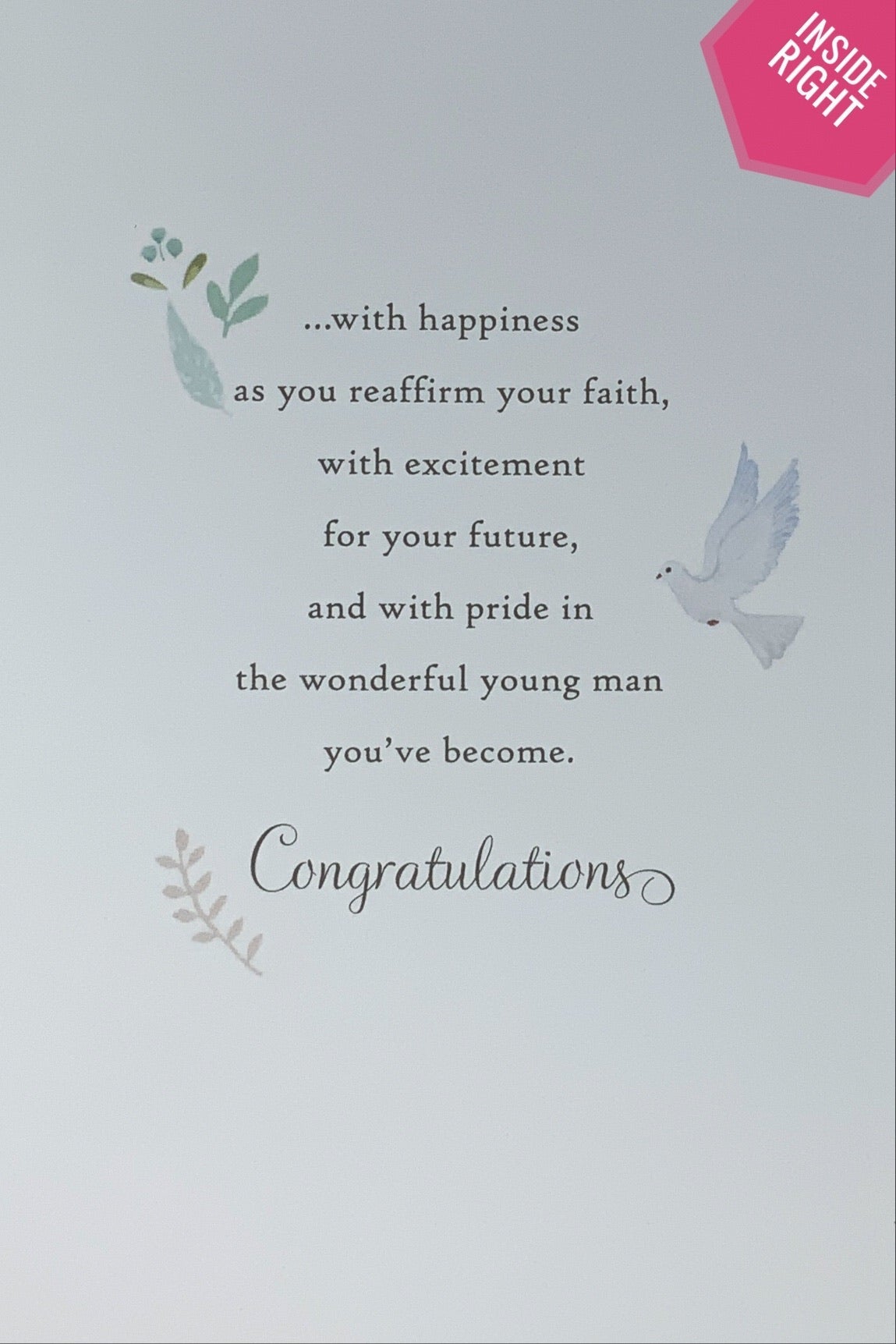 Confirmation Card - Special Day To Celebrate