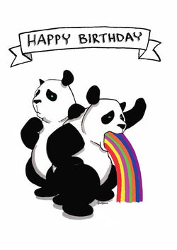 Humour Birthday Card - Party Pandas